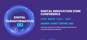 alăturați-vă la a 2-a conferință „Transformare digitală pentru antreprenori” de la Iași pe 28 martie! prezentând soluții Hyper Automation pentru companiile producătoare